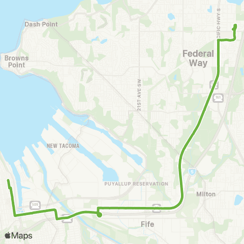 Pierce Transit Federal Way map
