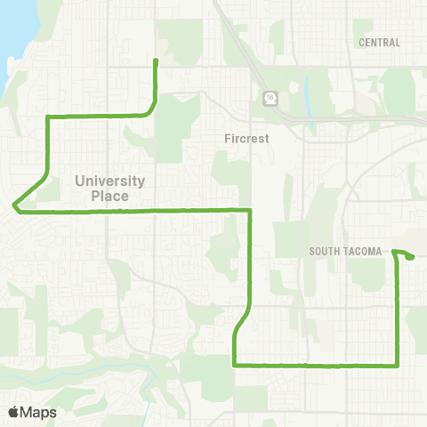 Pierce Transit University Place map