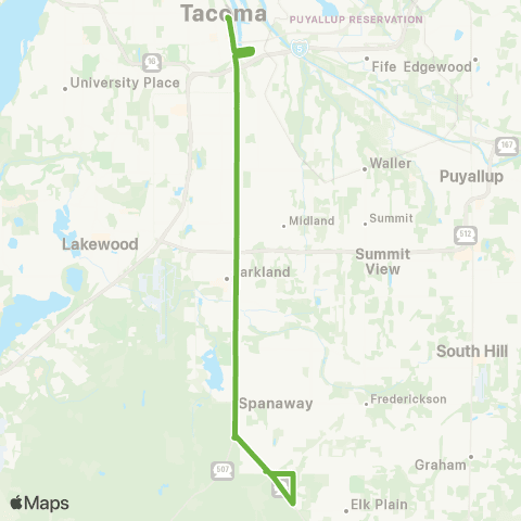 Pierce Transit Stream Tds / Spanaway TC map