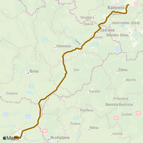PKP Intercity EuroCity map