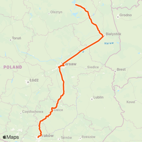 PKP Intercity InterCity map