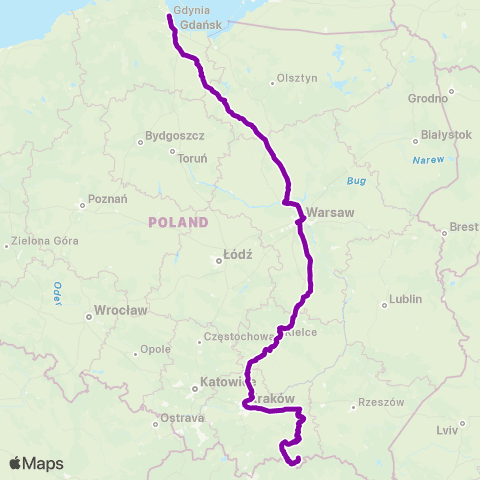 PKP Intercity Twoje Linie Kolejowe map