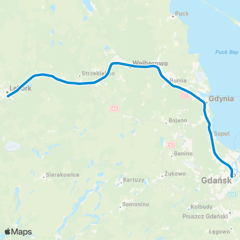 PKP SKM Trójmiasto Gdańsk Śródmieście — Gdynia Cisowa (— Wejherowo — Lębork) map