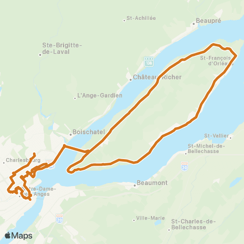 PLUmobile Île d'Orléans - Québec map