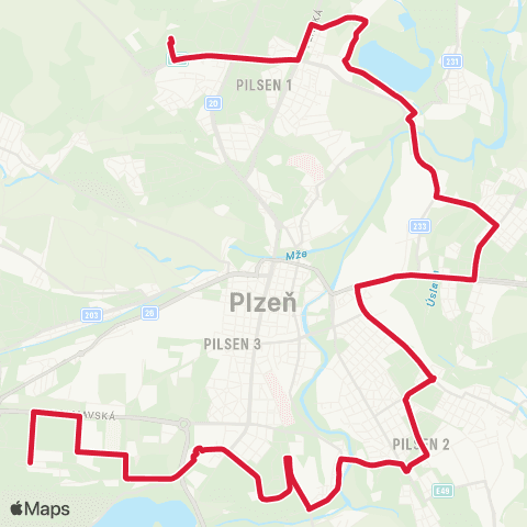 PMDP Borská Pole - Bory - Košutka map