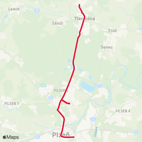 PMDP Pařížská - Orlík - Třemošná map