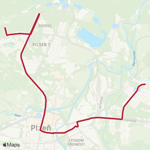 PMDP Doubravka - Mrakodrap - Košutka map