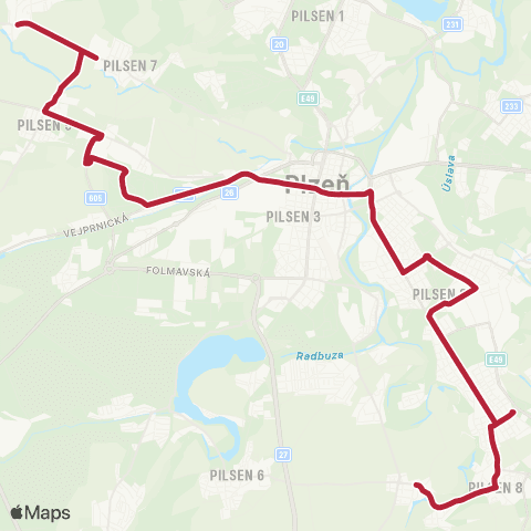 PMDP Radobyčická Náves - Mrakodrap - Malesice map