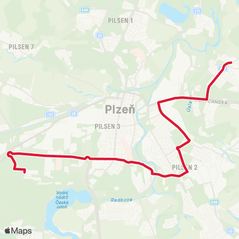 PMDP Doubravka - Borská Pole map