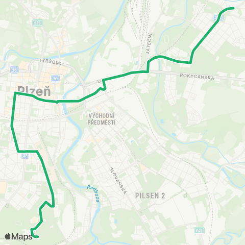 PMDP Doubravka - Sídliště Bory map
