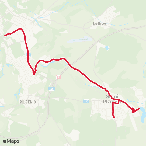 PMDP Slovany - Koterov - Starý Plzenec map