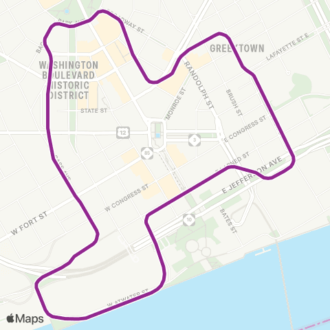 People Mover Detroit People Mover map