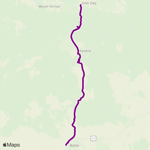 Grant County People Mover Burns Route map