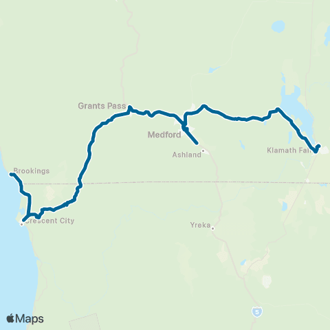 POINT Klamath Falls-Brookings map