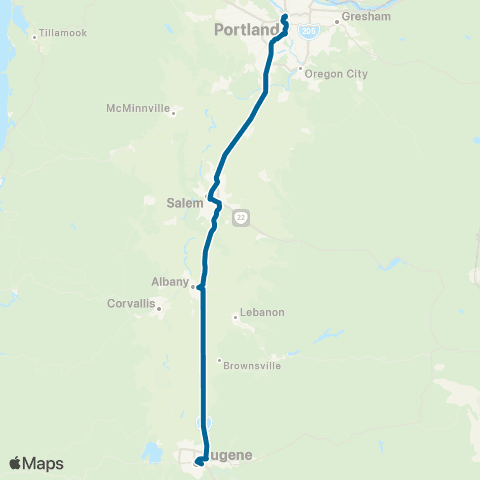 POINT Portland-Eugene map
