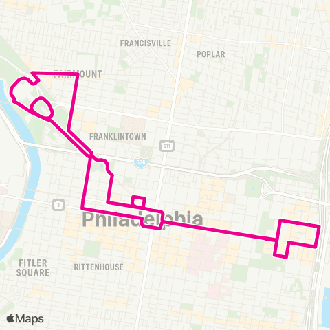 Philly PHLASH PHLASH Downtown Loop map