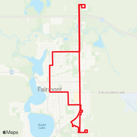 Prairie Lakes Transit Red map