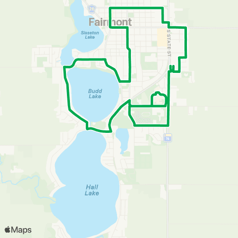 Prairie Lakes Transit Green map