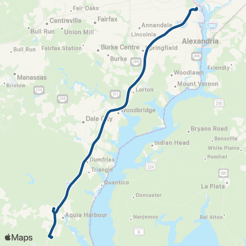 OmniRide Stafford Pentagon map