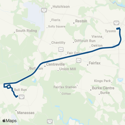 OmniRide Manassas Metro Express map