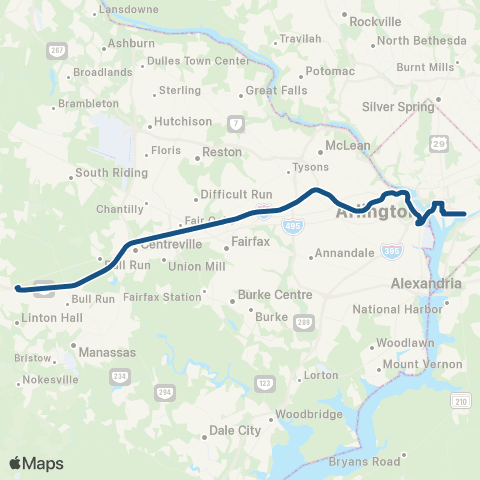 OmniRide Gainesville Pentagon Express map