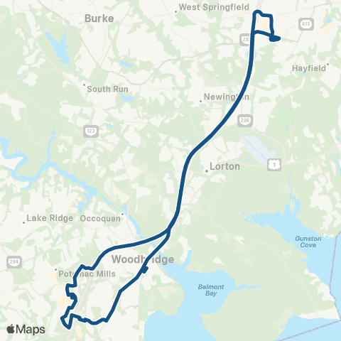 OmniRide Prince William Metro Express map