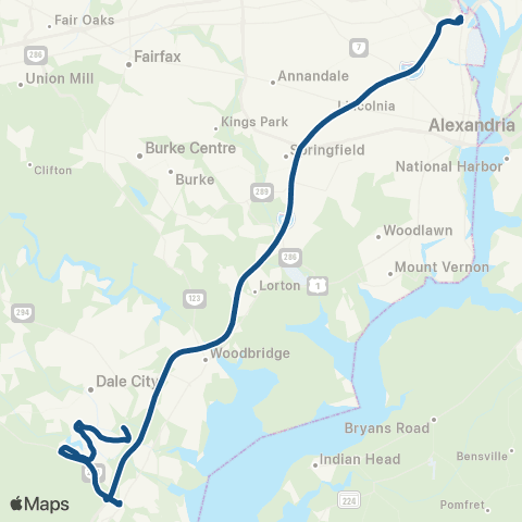 OmniRide Montclair Pentagon Express map