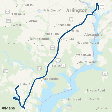 OmniRide Montclair Washington DC Express map