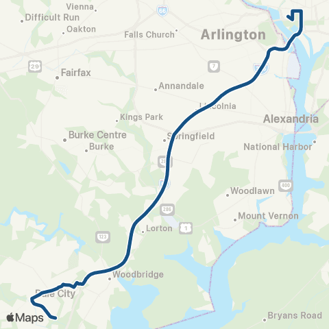 OmniRide Dale City Washington DC Express map