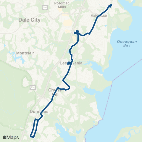 OmniRide Route 1 Local map