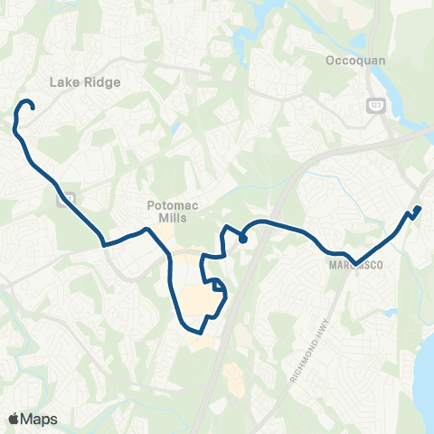 OmniRide Woodbridge Local map
