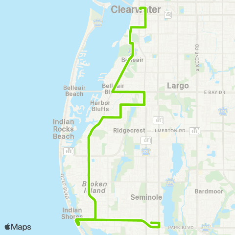 PSTA Dntwn Clearwater / Seminole City map