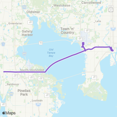 PSTA Ulmerton Rd / Downtown Tampa map