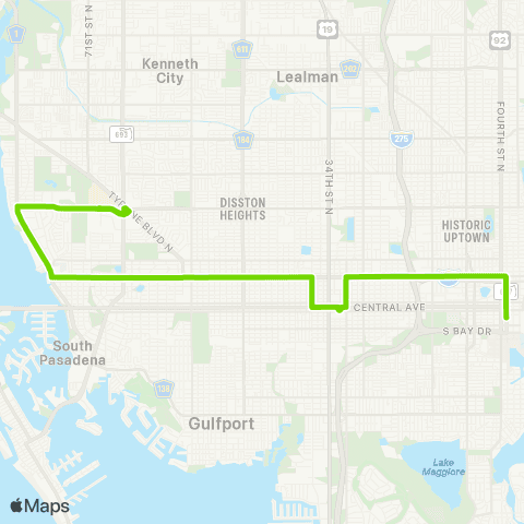 PSTA Dtwn St Pete / Tyrone Square Mall map