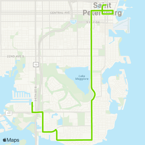 PSTA Baypoint Plaz / Dtwn Saint Pete map