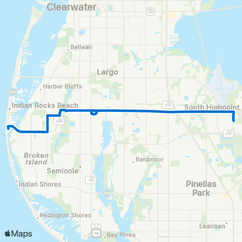 PSTA PSTA Complex / Indian Rocks Beach map