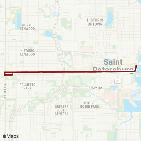 PSTA Grand Central Sta / Dntwn St Pete map