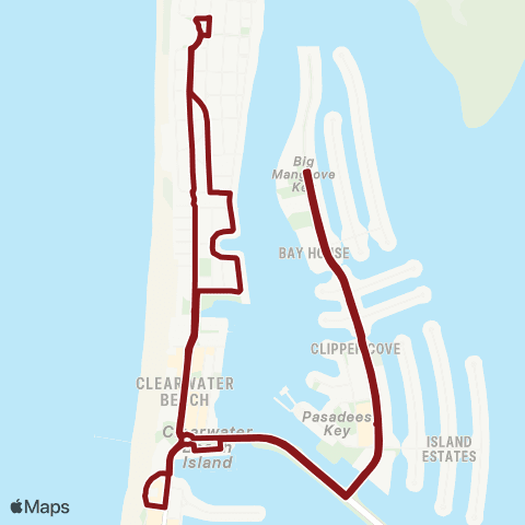 PSTA North Beach / Clearwater Beach map