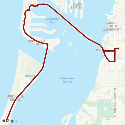 PSTA Clearwater Bch Transit / Bay Park map
