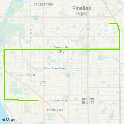 PSTA Tyrone Square Mall / Pinellas Park map