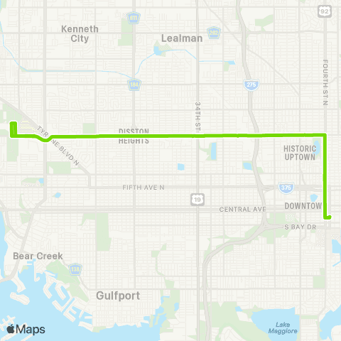 PSTA Dtwn St Pete / Tyrone Square Mall map