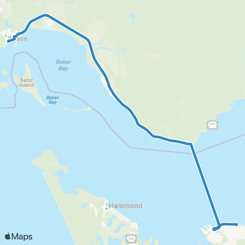 Pacific Transit Ilwaco - Astoria map