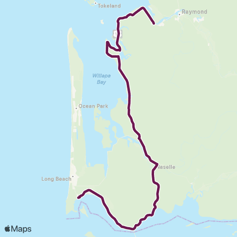 Pacific Transit South Bend / Naselle / Ilwaco map