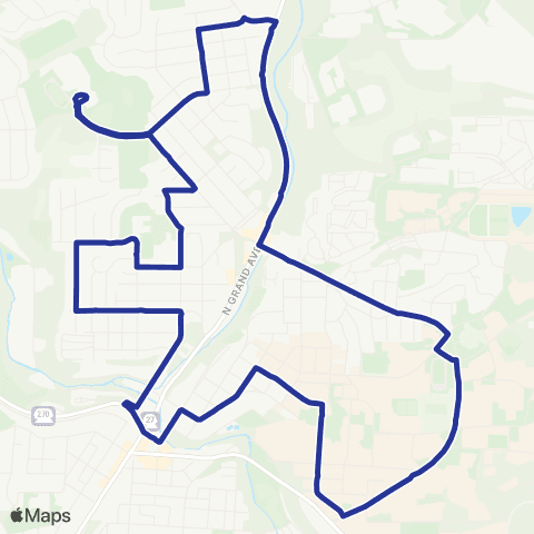 Pullman Transit Blue map