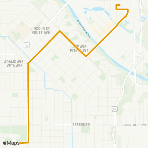 Pueblo Transit Berkley-Beulah map