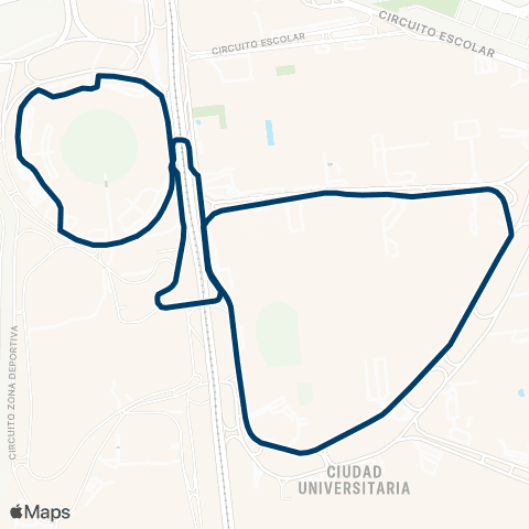 Pumabús Metrobús CU - Estadio Olímpico Universitario (por alberca) map