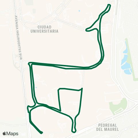 Pumabús Metro Universidad - Zona Cultural map