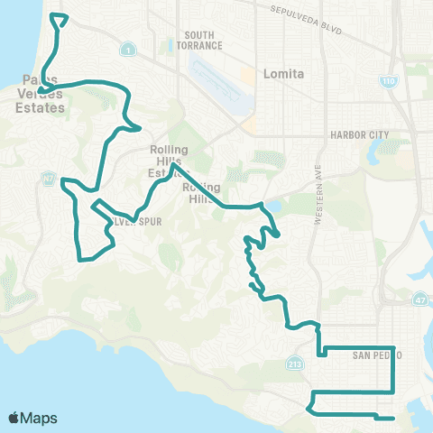 PVPTA Rancho Palos Verdes P&R - Valencia map