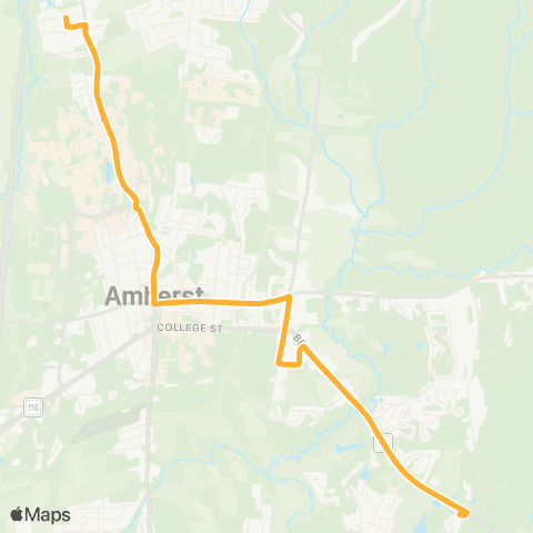 PVTA North Amherst / Old Belchertown Rd map