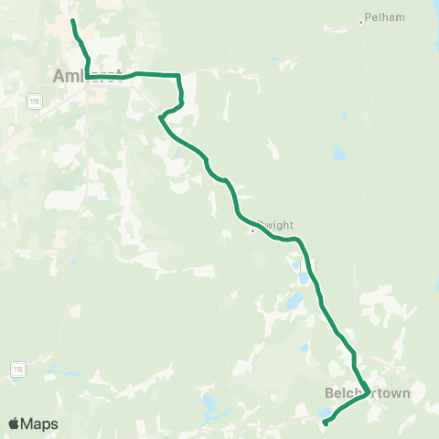PVTA Belchertown Center / UMass map